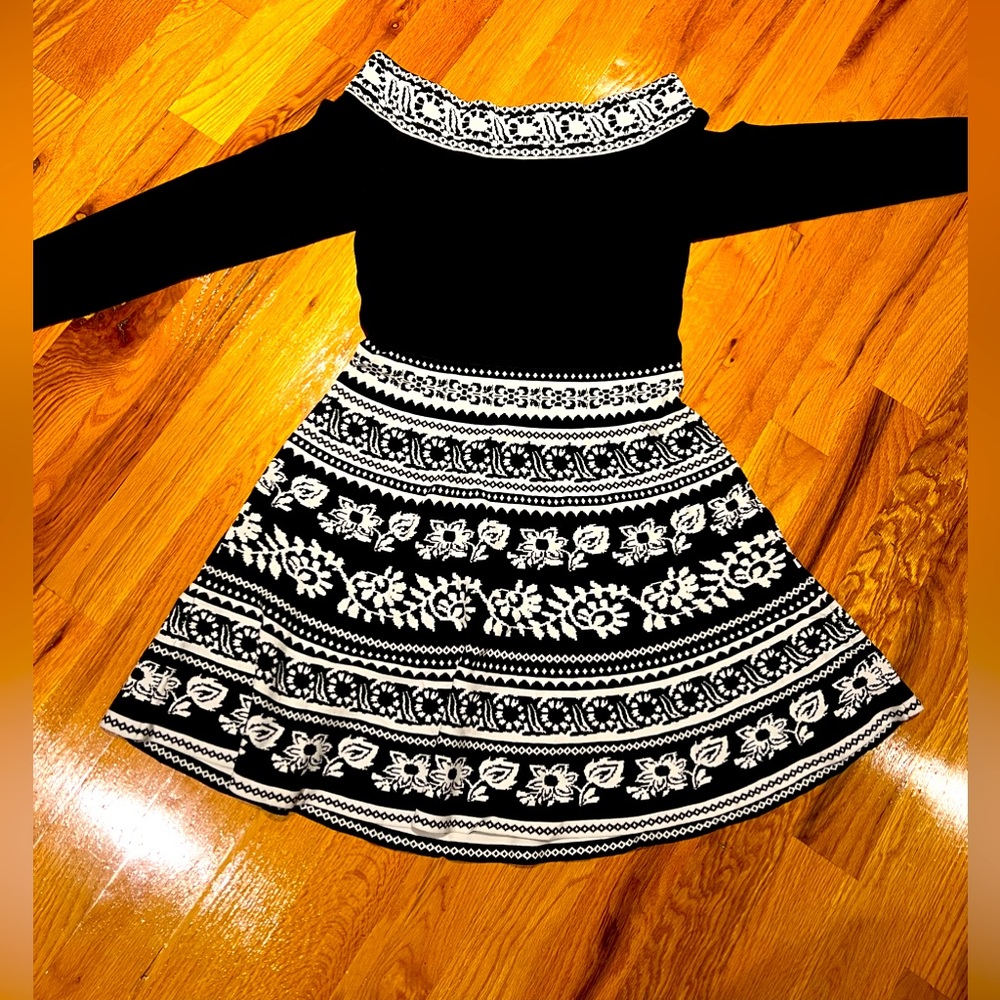 Eliza J Black & White a-line sweater dress.